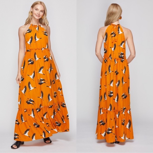 Roller Rabbit Flying Karma Rayana Dress Orange Size XXS NWT